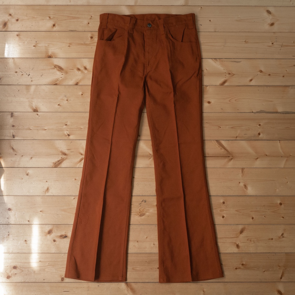《白木11》70s Levis 646 sta prest bell bottom 橘色 剪標 靴型 喇叭褲 庫存新品