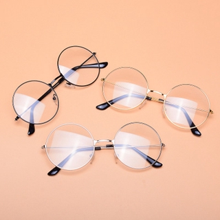 💦【光學眼鏡】ins網美同款防藍光防輻射眼鏡熱賣平光鏡近視鏡0-600度素顏圓形框眼鏡架原宿復古潮男女士韓版學生