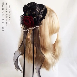 現貨+預購*lolita 蘿莉塔玫瑰皇冠蕾絲禮帽 花丸 日系 軟妹 婚紗 禮服 歌德 華麗 花嫁 古典 小物 頭飾 帽子