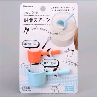 INOMATA 牛奶鍋造型量杓/藍橘/白/