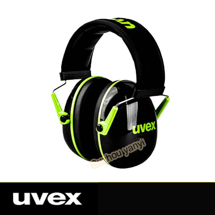 Uvex 2600001 K1 可調節耳罩專為輕量 28dB 綠色和黑色設計 1 包