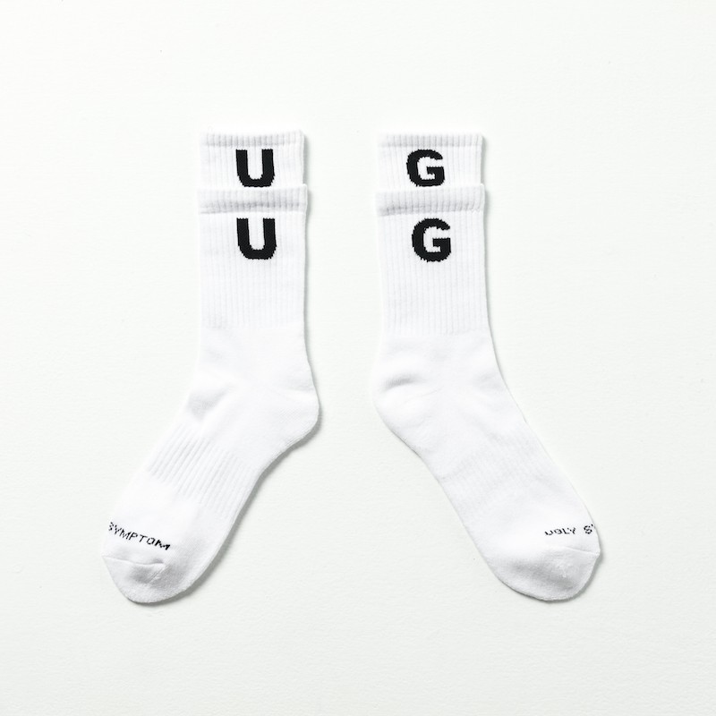 Ugly Symptom Socks UUGG 業界首創 雙襪口 假兩雙 中筒襪 白色