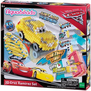 (EPOCH)迪士尼正版 水串珠 CARS3 克魯茲 拉米雷斯 水霧魔法珠 DIY手工 拼豆 粘水溶 小孩玩具 角落 生