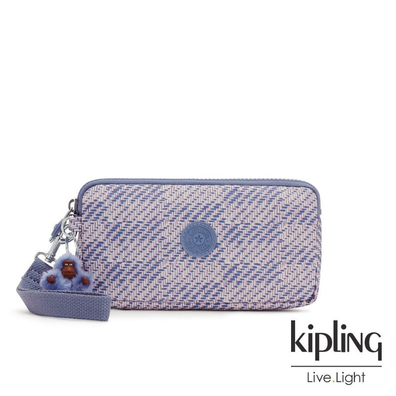 【Kipling】全新正品！斜紋軟呢丁香紫手拿包 (他是長夾喔)