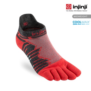 【injinji】Ultra Run終極系列五趾隱形襪(火山紅)- NAA65 (05)|吸濕排汗 避震緩衝 馬拉松推薦