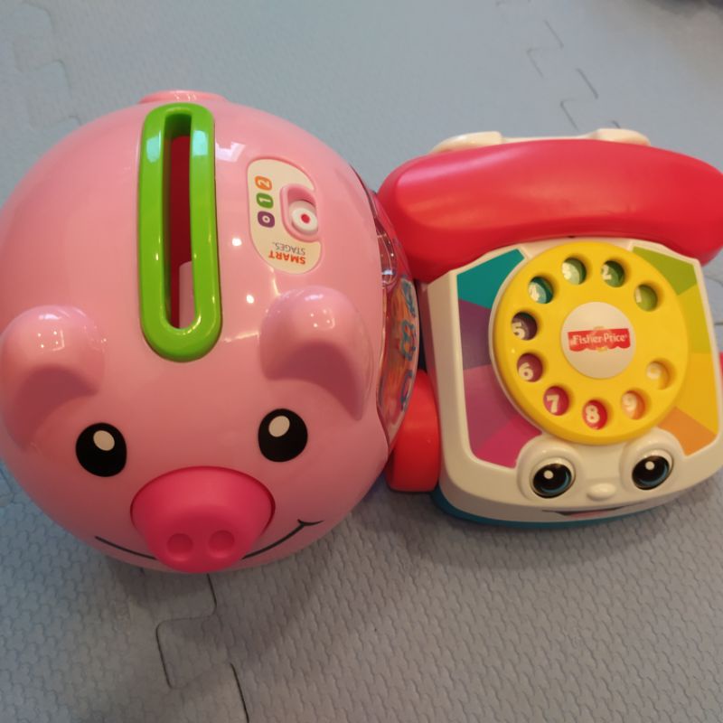 【Fisher-Price 費雪】經典可愛電話 + 小豬學習撲滿