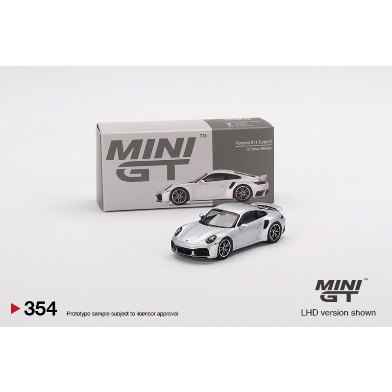 Mini GT 1/64 #354 Porsche 911 Turbo S GT Silver Metallic