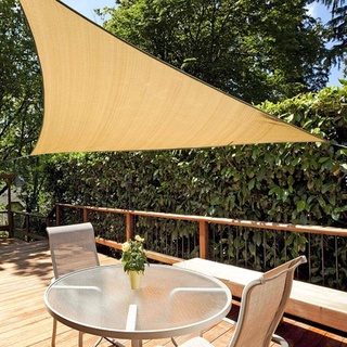 遮陽网遮陽篷,185GSM 適用於露臺花園戶外設施和活動遮陽網 沙色三角形