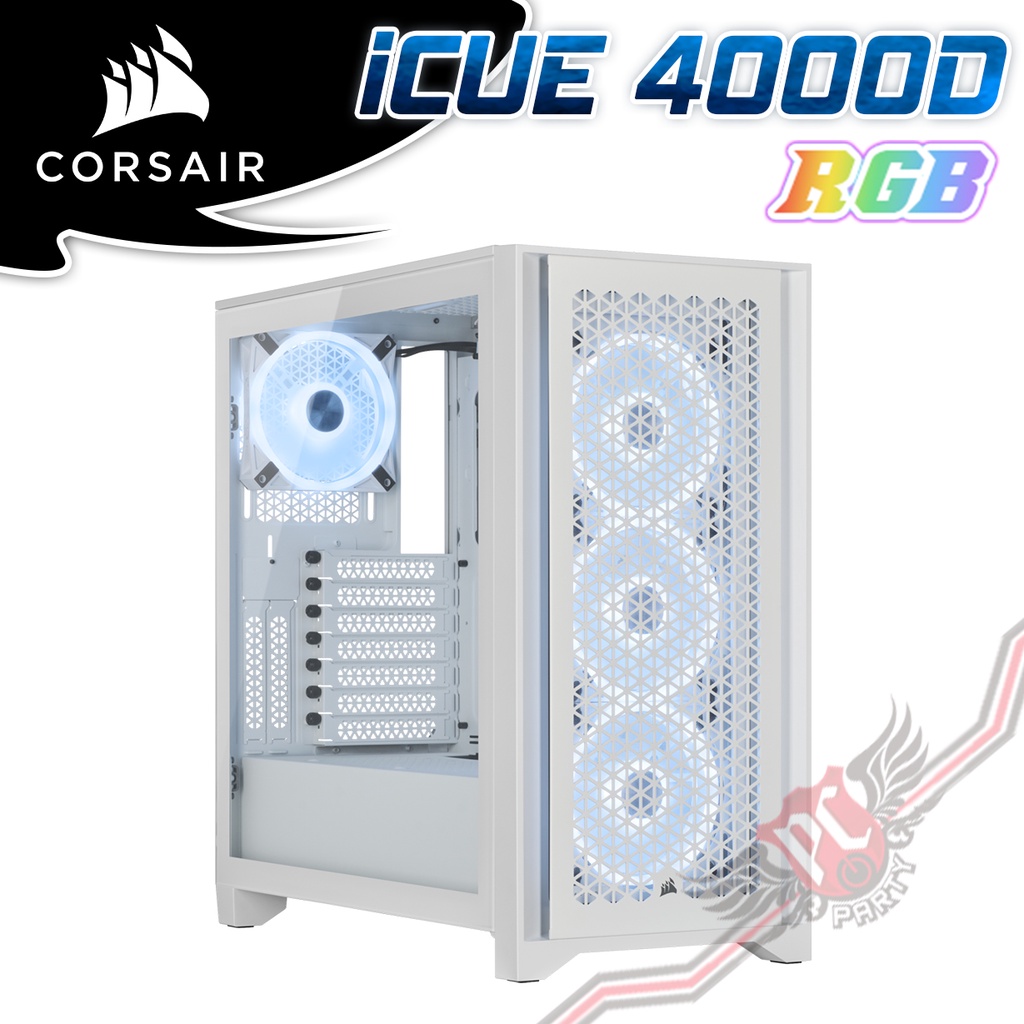 CORSAIR 海盜船 iCUE 4000D RGB AIRFLOW QL版本 中塔式機殼  PC PARTY