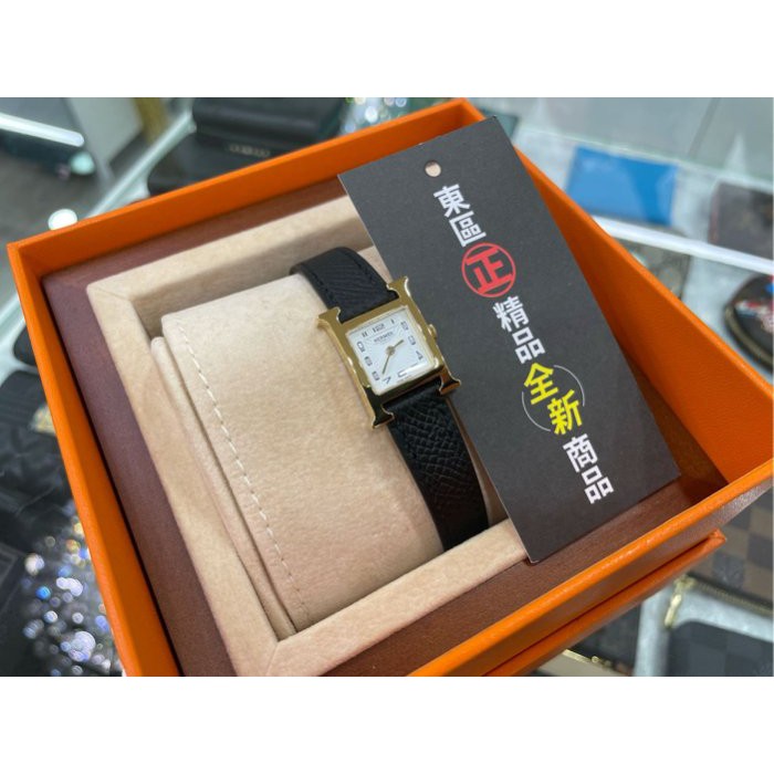 東區正精品㊣HERMES H Hour TPM HH1 101全新愛馬仕黑色金釦H手錶腕錶迷你款 RZ1998