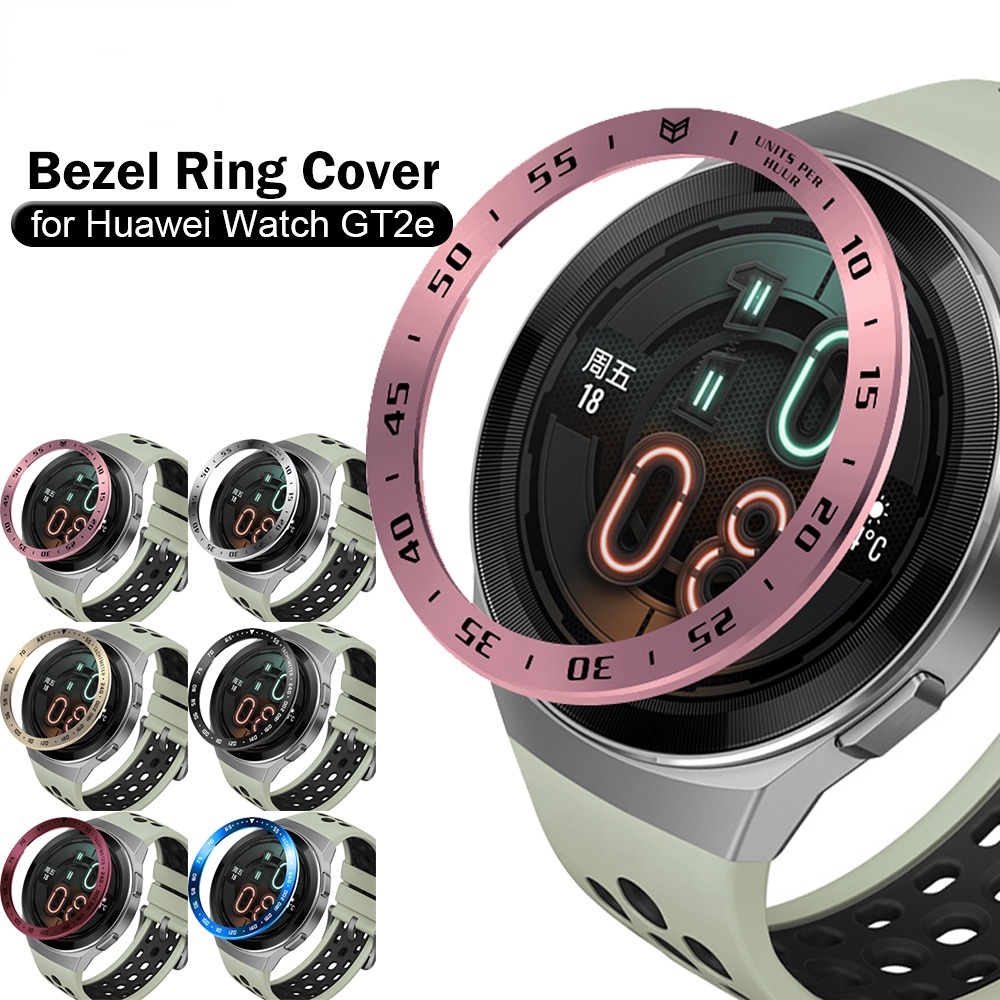 適用於華為手錶 GT 2e 不銹鋼表圈的華為手錶 GT2E 表圈造型框架保護殼保護膜屏幕保護膜