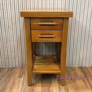 胡桃木2抽花架 電話架花盆架花臺 流水架展示高臺架 印尼厚木胡桃木全實木 花瓶聚寶盆財位玄關 雜貨王