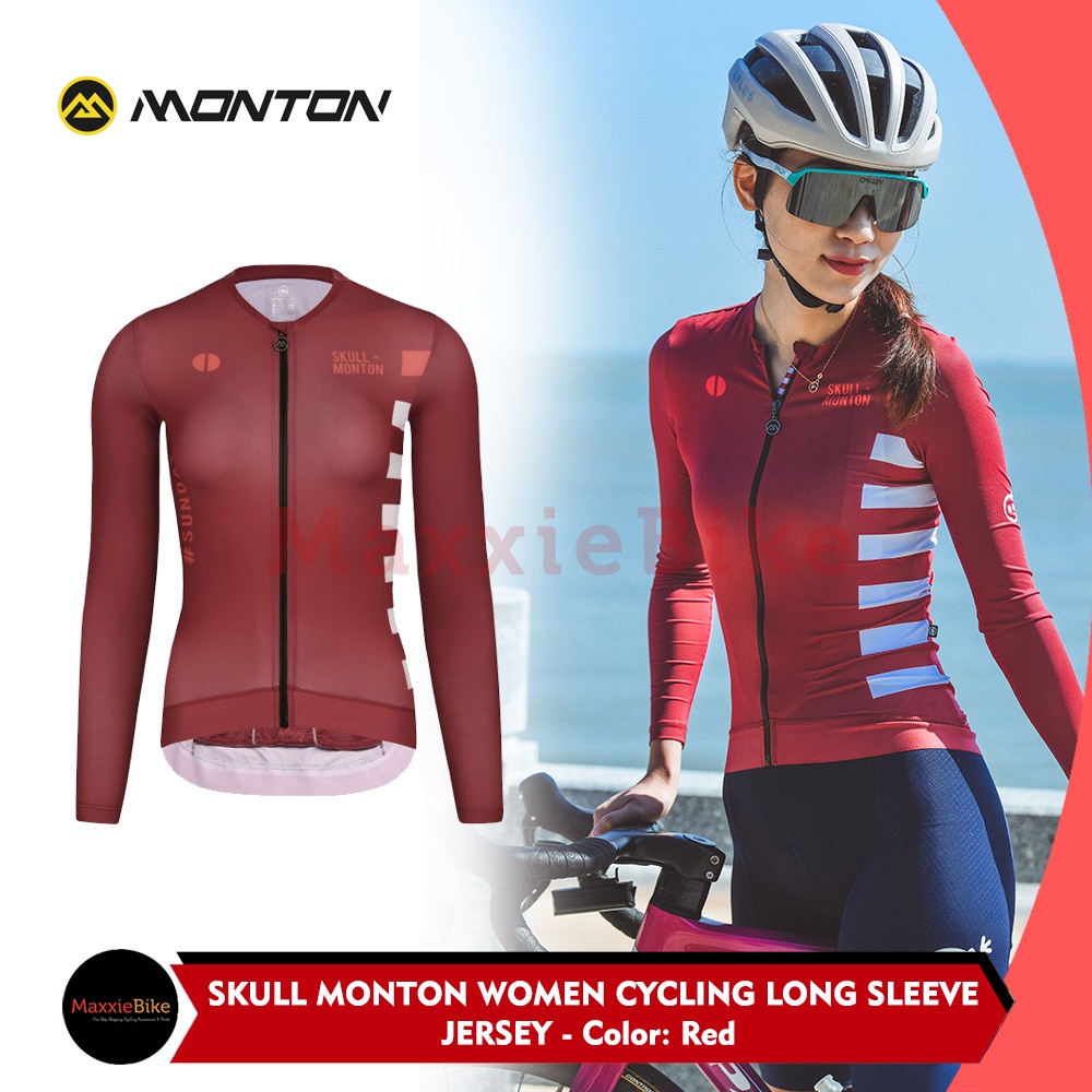 Skull Monton Jersey Bike 女士長袖 Sunday II 紅色女士長袖騎行服