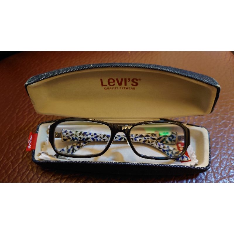 二手 Levi's 黑框眼鏡 膠框眼鏡 Levi's 眼鏡盒 二手鏡框 Levis