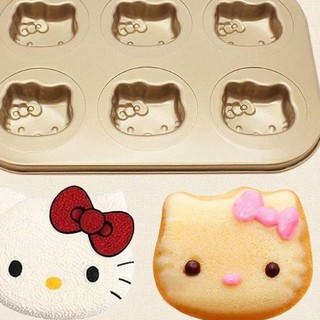 OSH OLCK61 Madeline Hello Kitty 熊鍋可愛圖案蛋糕模具 6 杯蛋糕模具