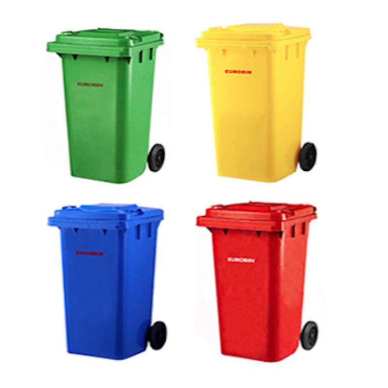 四色可選RB240公升手掀蓋垃圾桶/240/資源回收垃圾桶/大型垃圾桶/分類垃圾桶/二輪可推式/社區垃圾分類