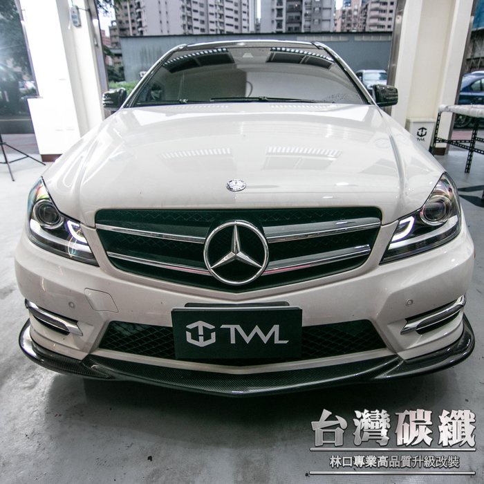 TWL台灣碳纖 BENZ W204 小改款美規 C250 AMG LED 小C魚眼投射 台灣製 大燈組