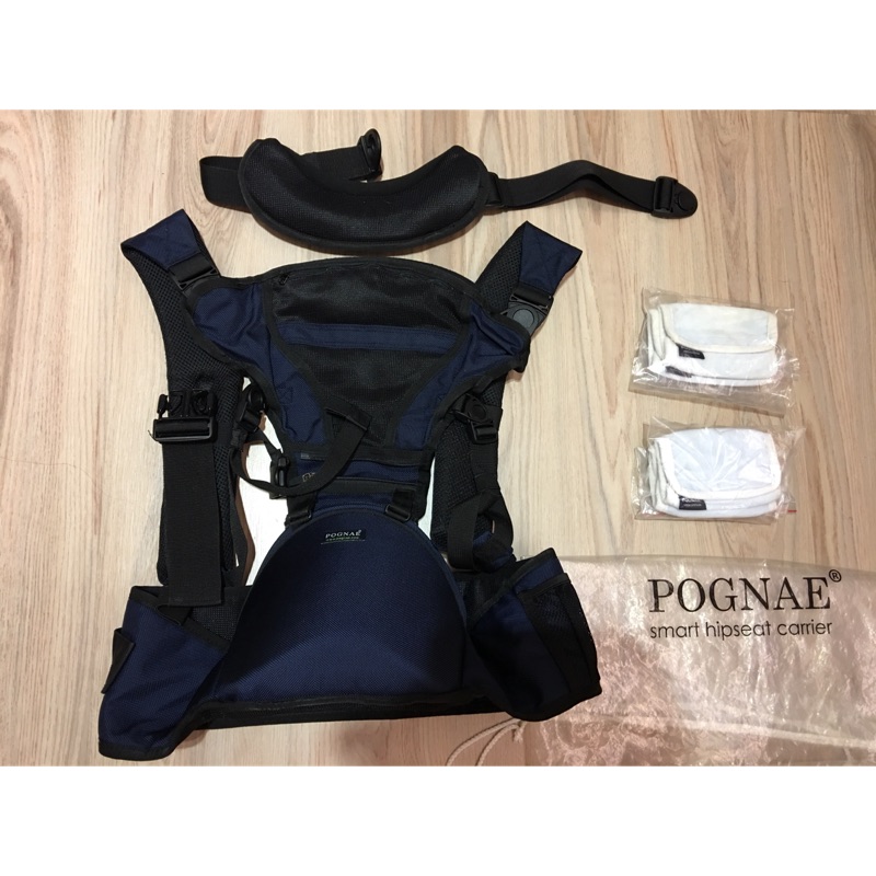韓國 Pognae SMART 智慧3合1座墊型背巾/背帶/揹巾(深藍）