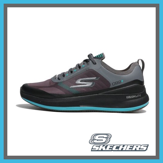 SKECHERS 慢跑休閒 GO RUN PLUSES 灰紫綠 固特異底 足弓推進 男 -220533CCAQ