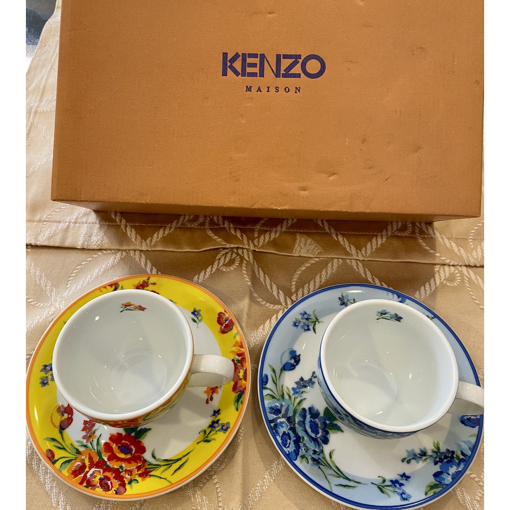 KENZO 高田賢三 / Aito 製作所 花卉 咖啡杯 / 盤 對杯組 禮盒