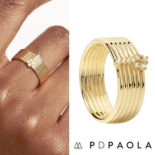 PD PAOLA 西班牙時尚潮牌 簡約鑲鑽戒指 金色戒指 多層款 SUPER NOVA GOLD