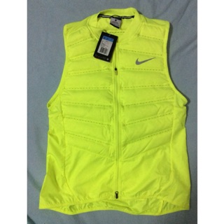 NIKE AEROLOFT 800 VEST 螢光羽絨背心 路跑 馬拉松