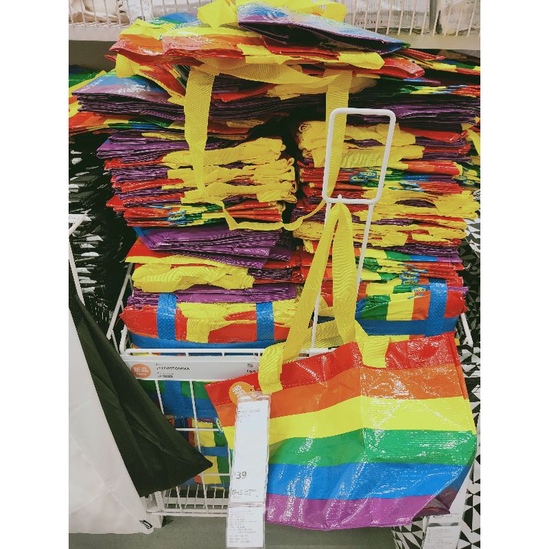 現貨 ikea代購 特價中 新品限量上市 熱銷款 🌈彩虹🌈環保購物袋 小 13 公升 27×27×18.5cm