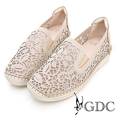 【GDC】爆賣款花朵簍空鑲鑽懶人休閒鞋-金色(814648)&lt;女&gt;原價4680元