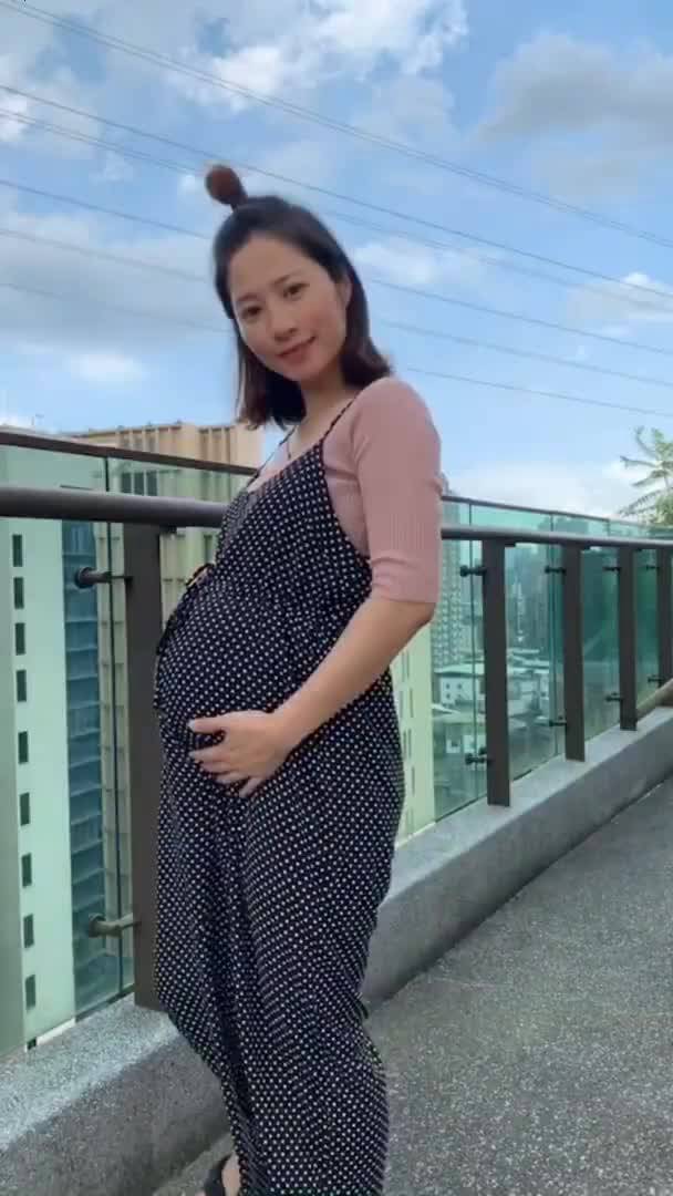 Mamamia孕婦裝 滑料點點棉麻細肩吊帶孕婦褲 吊帶褲 孕婦褲 孕婦裝 棉麻 圓點 長袖 短袖 [B6188]