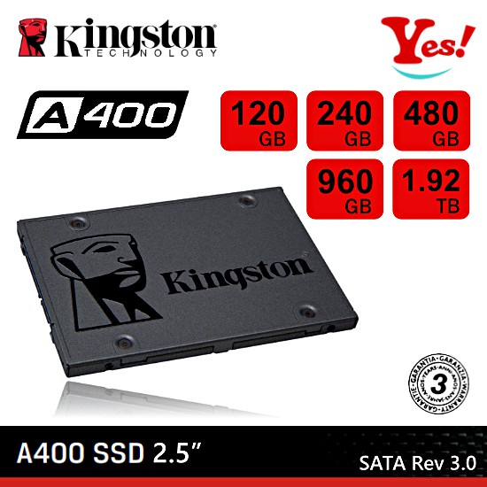 【Yes❗️台灣公司貨】Kingston 金士頓 A400 480G 960GB 1.92T 2.5吋 SSD 固態硬碟