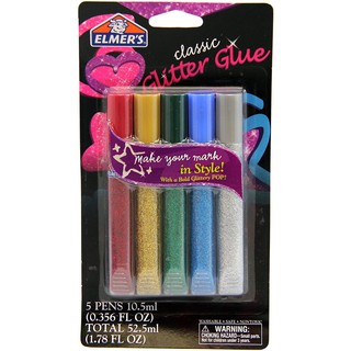 Elmer's 經典史萊姆閃光膠水條 5 色組 Classsic Glitter Glue (美國牛頭牌)