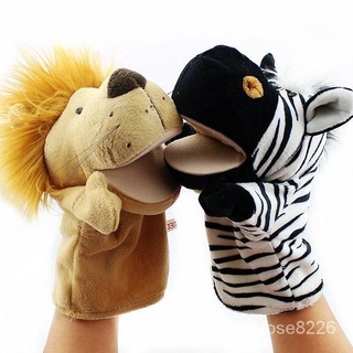 【優選精品】手偶娃娃指偶玩具動物手套嘴巴能動毛絨娃娃套手上的玩偶幼兒園表演講故事手指娃娃安撫玩偶
