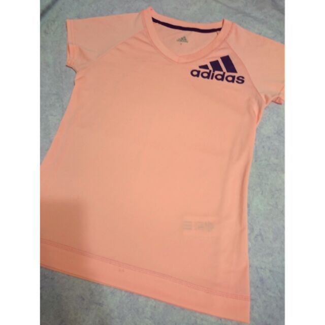Adidas 螢光粉橘 運動上衣