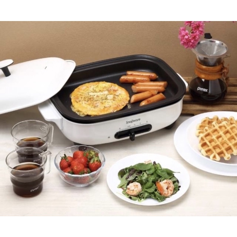 CorelleBrands 康寧餐具Snapware SEKA 多功能電烤盤 （含平煎烤盤一個） 烤盤 烤肉