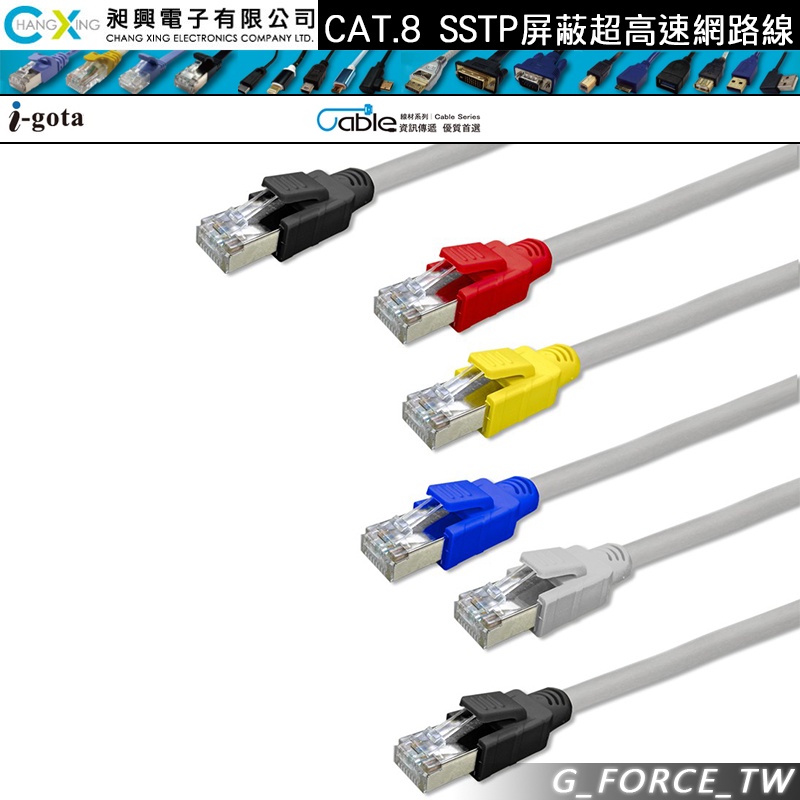 i-gota CAT.8 SSTP屏蔽超高速網路線 40Gbps 光纖 寬頻 機房 伺服器 CAT7【GFORCE】