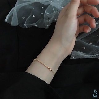 SUMMER 銀飾💫［925純銀］極細簡約雙拼手鍊 純銀手鍊 純銀飾品