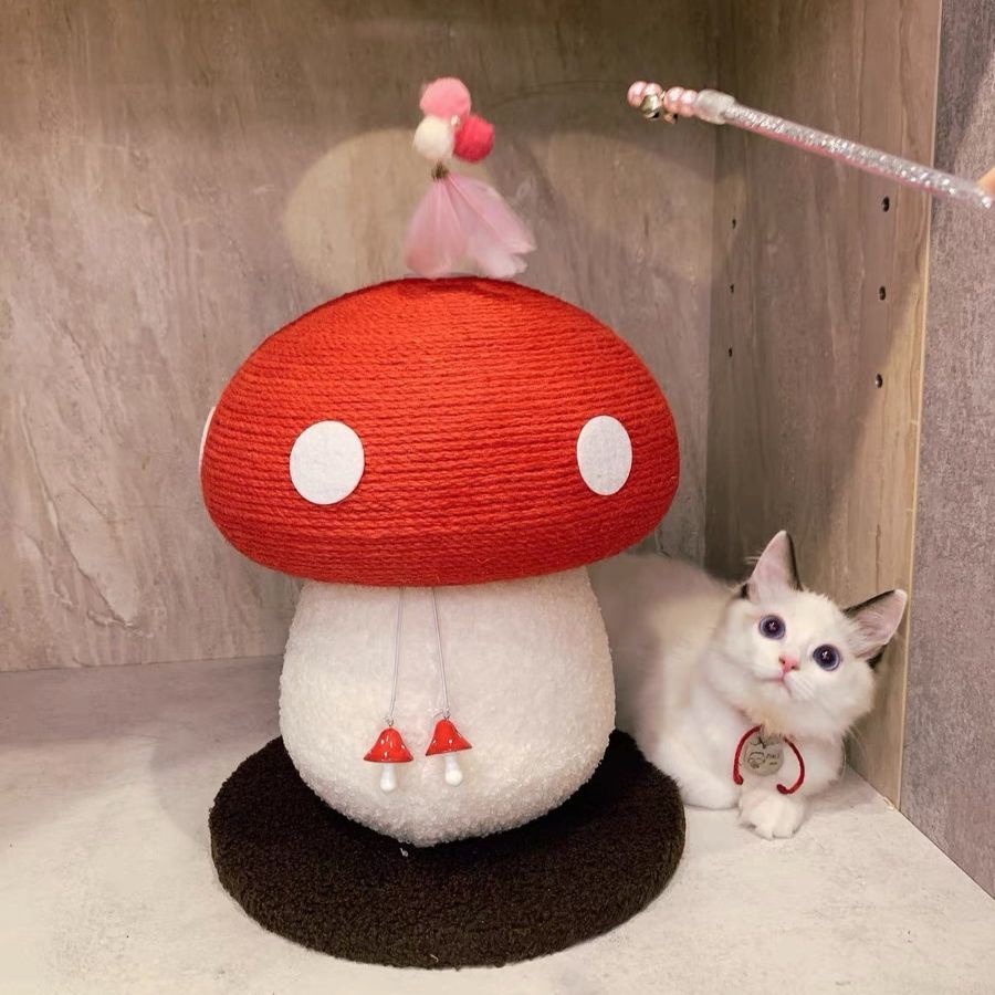 紅傘傘白桿桿貓咪蘑菇貓抓板蘿卜貓抓板劍麻可愛貓咪玩具貓爬架