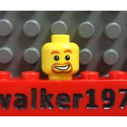 【積木2010-人偶頭】Lego樂高-全新 人頭007 大鬍子開口笑臉人頭 / 鬍子人頭