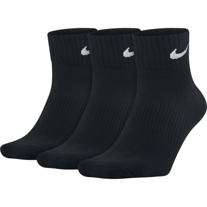 NIKE 黑色 運動短襪 短襪 襪子 運動襪 基本款 三雙一組 男女襪
