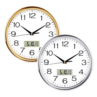 多功能LED顯示萬年曆掛鐘 日期溫度顯示時鐘 壁掛時鐘 指針時鐘 數字壁鐘