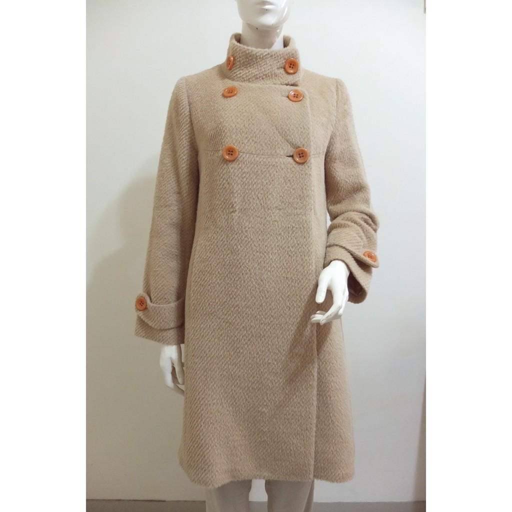 韓國設計師品牌【LYNN】米色 100%alpaca 羊駝毛 超稀有 頂級 長大衣外套~直購價3990~⛄ 品