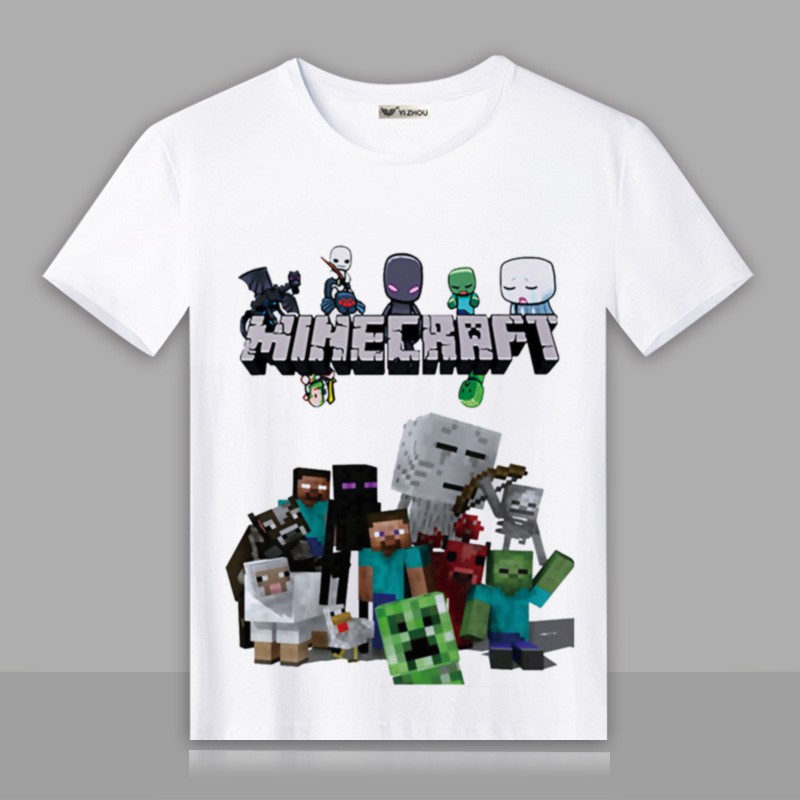 小賴 Minecraft周邊我的世界t恤苦力怕娘衣服短袖動漫兒童游戲男女衣服 蝦皮購物