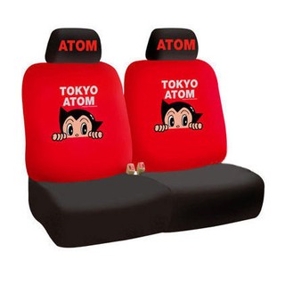 權世界@汽車用品 原子小金剛 東京珍藏版 汽車前座椅套(2入) 紅色 AB-05002