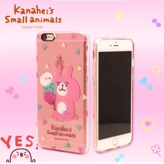 預購 日本原單卡娜赫拉iPhone 6/6s plus手機殼保護殼kanahei透明粉色冰淇淋