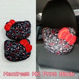 Hello kitty 印花黑色汽車頭枕