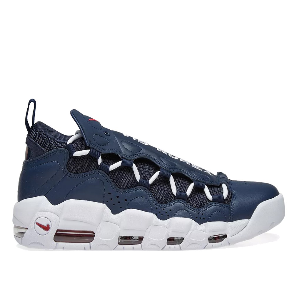 NIKE AIR MORE MONEY NAVY 皮革X網布 深藍白紅【A-KAY0 5折】【AJ2998-400】