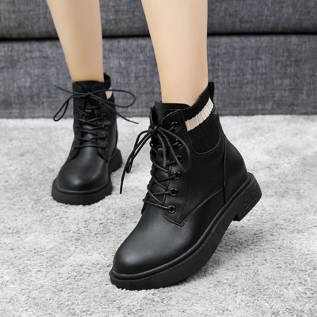 女鞋 9中小學生10馬丁靴11秋冬皮靴黑12女孩13大童14加絨薄棉15歲短靴 蝦皮購物