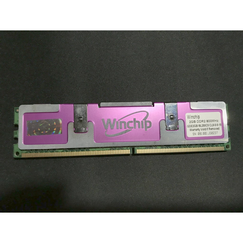 桌機 DDR2-800 WINCHIP 2GB 鋁散熱 測試素質圖 中古 二手