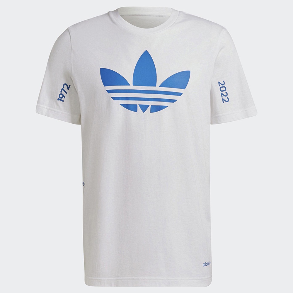 Adidas originals LOGO 男裝 短袖 T恤 休閒 三葉草 50周年 棉 白【運動世界】HC7167