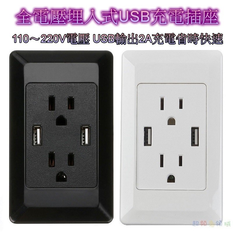 【151W】埋入式雙插座 3.1A 雙USB插座 USB充電插座  安全插座 牆壁插座 智慧充電 美式插座 BSMI認證